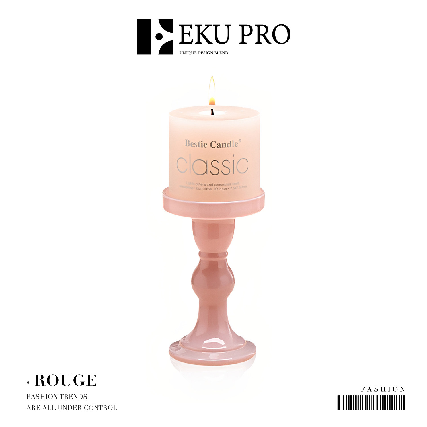 EKU PRO * rouge*ins style украшение домашнего рабочего стола стеклянный розовый подсвечник с римской колонной простой / Rouge