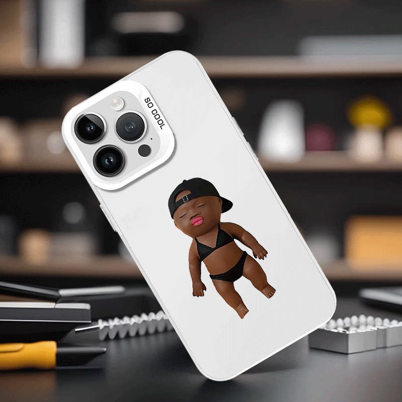 Black Doll Natasha phone case for Apple 17 Pro, Huawei Pura90 emoji pack, OPPO accessories, Vivo X300 funny, Honor 500 bikini, Redmi K90 support, 16-inch personalized fun applicable.