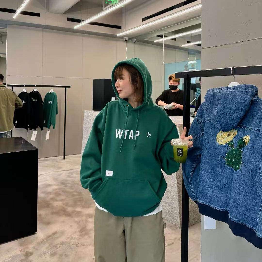 Сшитый на заказ WTAPS24SS свитер с вышитой буквенной нашивкой и круглым вырезом в японском стиле, повседневный пуловер с капюшоном