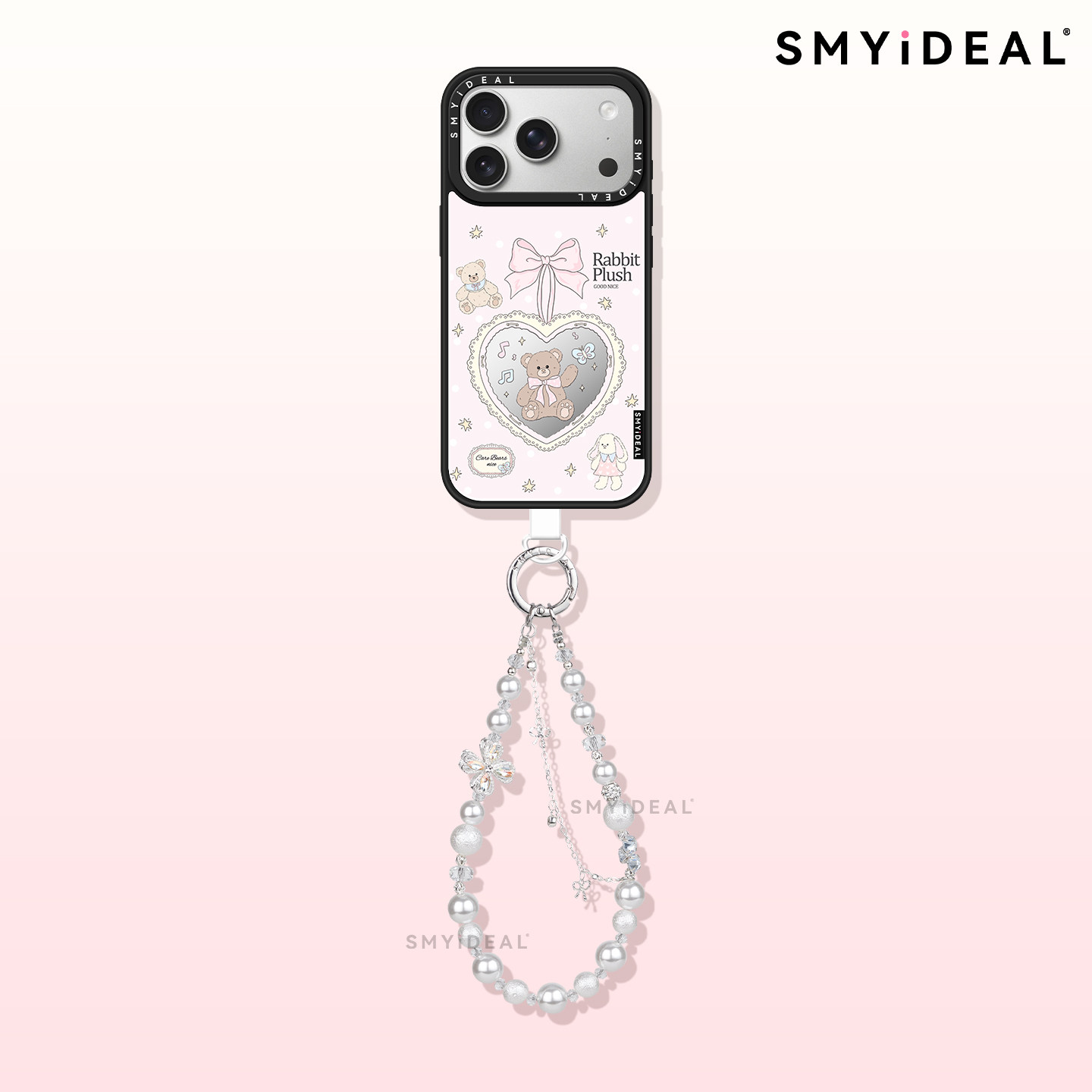 SMYIDEAL Four-Leaf Clover Wishing Phone Charm Pendant - Super Beautiful and Unique Women's Style, 2026 New Crystal Pearl Design, Ins Style, Exquisite Original Design, DIY, High-End, Light Luxury, Niche Style