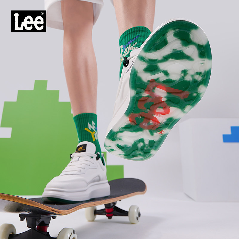 Lee shoes/ мужские белые туфли на толстой подошве; коллекция 2025 года; летняя новая кожаная дышащая мужская обувь; повседневные кроссовки; мужская модная обувь