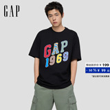 [Одобрение Cheng Yi] Мужская и женская одежда Gap 2026, летняя новая хлопковая футболка с круглым вырезом и короткими рукавами с принтом 868289