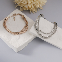 European and American niche design FOSSIL classic unique personality metal chain multi-layer gold-plated bracelet for women