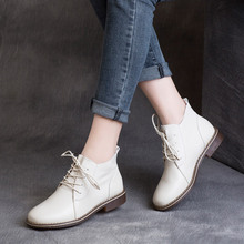 High top shoes for women with 16 years of experience, genuine leather high top shoes for women with vintage small leather shoes for women with English style cow tendon soles, soft soled casual shoes for women