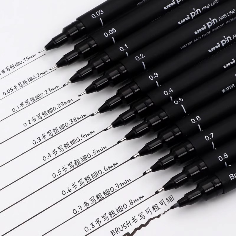 Японский университет Mitsubishi needle pen PIN-200 student art drawing hook line ручная роспись акварелью линия рисования комиксов водонепроницаемый