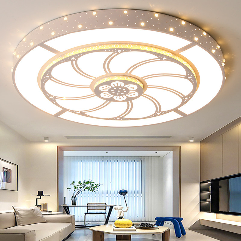 Лампа для гостиной light luxury 2025 новый цветок большая круглая лампа простой современный главный светильник для зала чистая знаменитость очень большие лампы на заказ