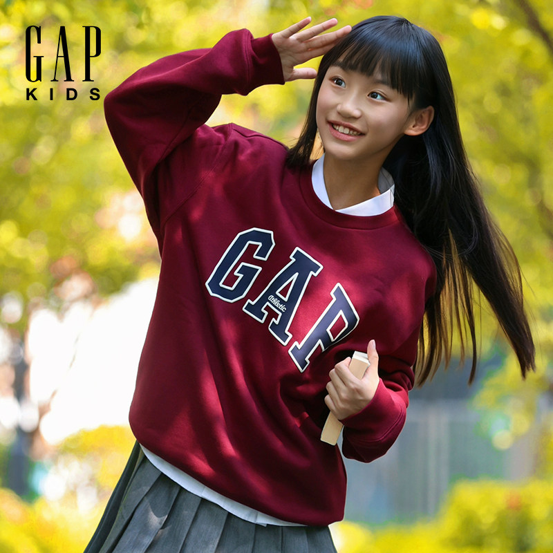 [Одинаковый стиль для больших и маленьких детей] Gap для мальчиков и девочек, осень 2025, новый флисовый свитер с логотипом, детская одежда 804640