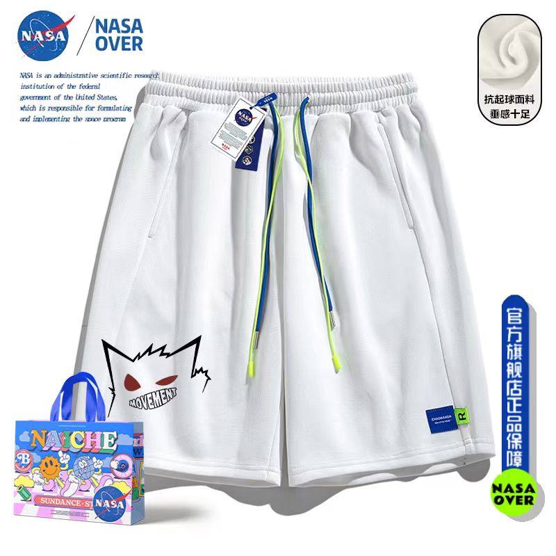 Кобрендовые шорты с покемонами NASA, летние тонкие повседневные брюки с пятью точками, спортивные брюки, свободные широкие брюки для пар мужчин и женщин
