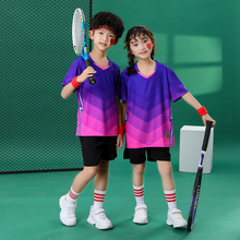 Children's Badminton Suit Quick Drying Clothes Boys' Children's Table Tennis Suit Girls' Quick Drying Short Sleeve Sports Set Tennis Suit