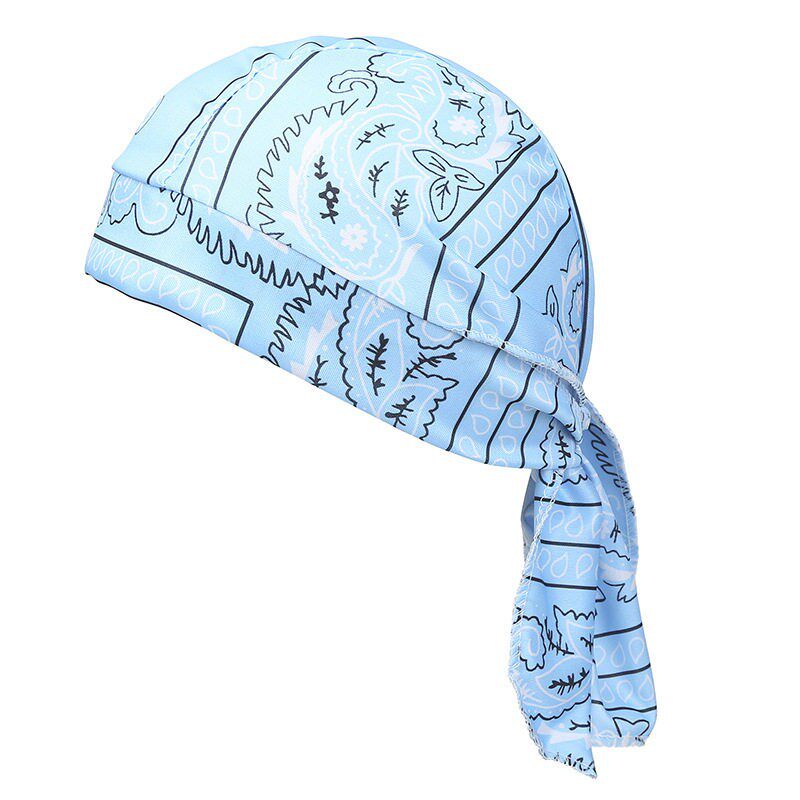 Тюрбан durag для езды на велосипеде на открытом воздухе, быстросохнущий спортивный, впитывающий влагу, дышащий солнцезащитный головной убор, хип-хоп, пиратская шляпа в стиле хип-хоп