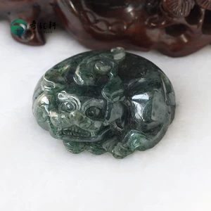 Qiyuxuan Nanyang Dushan Jade Натуральный Небесно-Голубой Душан Нефрит Ручка Детская Игровая Деталь Pixiu 229003