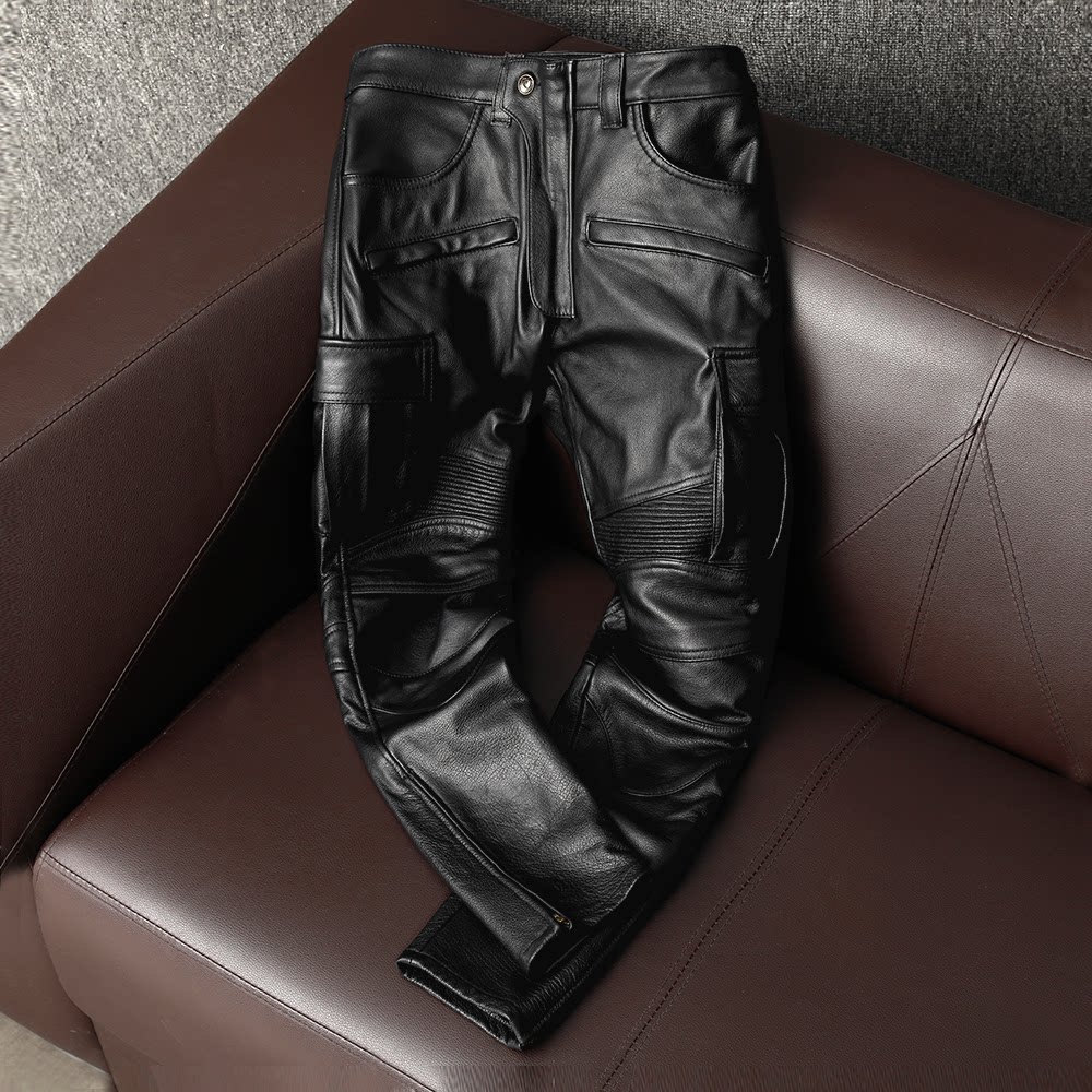 Мотоциклетные брюки Harley, первый слой мягких мотоциклетных брюк из воловьей кожи для верховой езды, могут быть дополнены защитным снаряжением, новым трендом осени и зимы