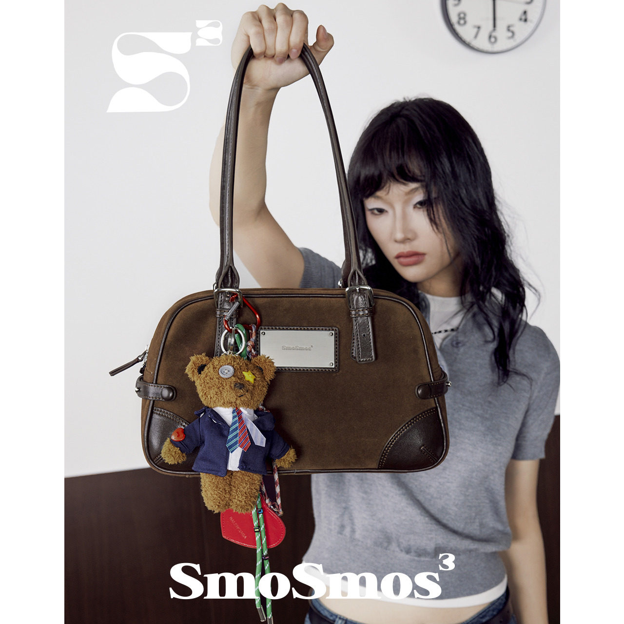 SmoSmos【Боксерская сумка】 Дизайнерская нишевая замшевая сумка для боулинга оригинальная женская сумка через плечо Boston для подмышек