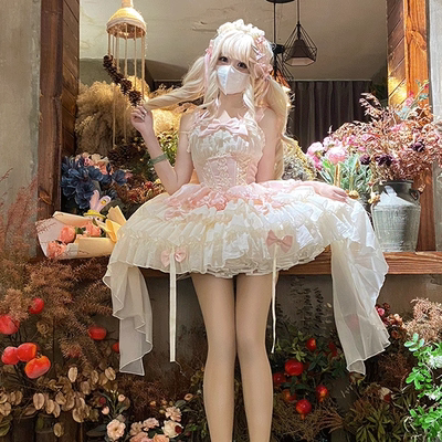 taobao agent 织锦园Lolita原创时光之舞芭蕾风Jsk优雅修身显腿长吊带裙