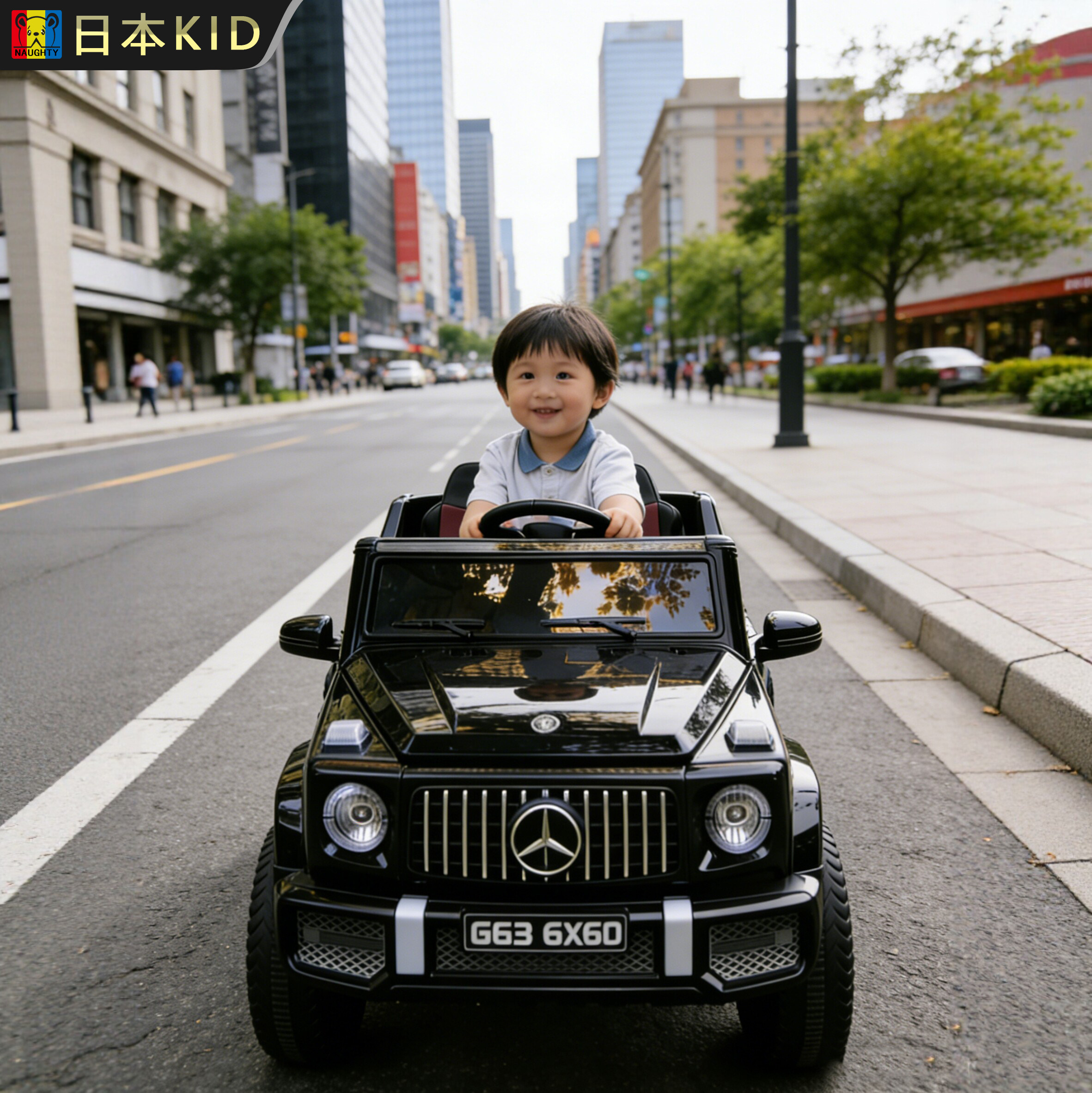 Детский электромобиль Japan KID Mercedes-Benz big g - шестиколесный внедорожник с дистанционным управлением, на котором могут ездить в трамвае мужчины, женщины и дети.