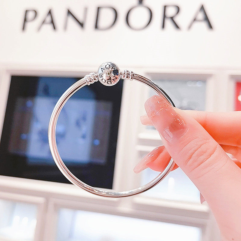 Пандора Браслет из стерлингового серебра Pandora для подруги Серебряный браслет браслет для пары Подарок на День рождения Легкая роскошь 590713
