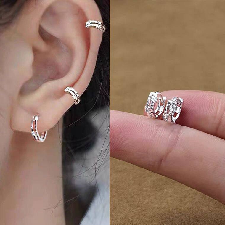 Серебряная игла 925 пробы, новые гвозди для ушной кости, женские 2023 супер-вспышки, высококачественная маленькая ушная пряжка, кольцо для ушной кости, серьги, серьги