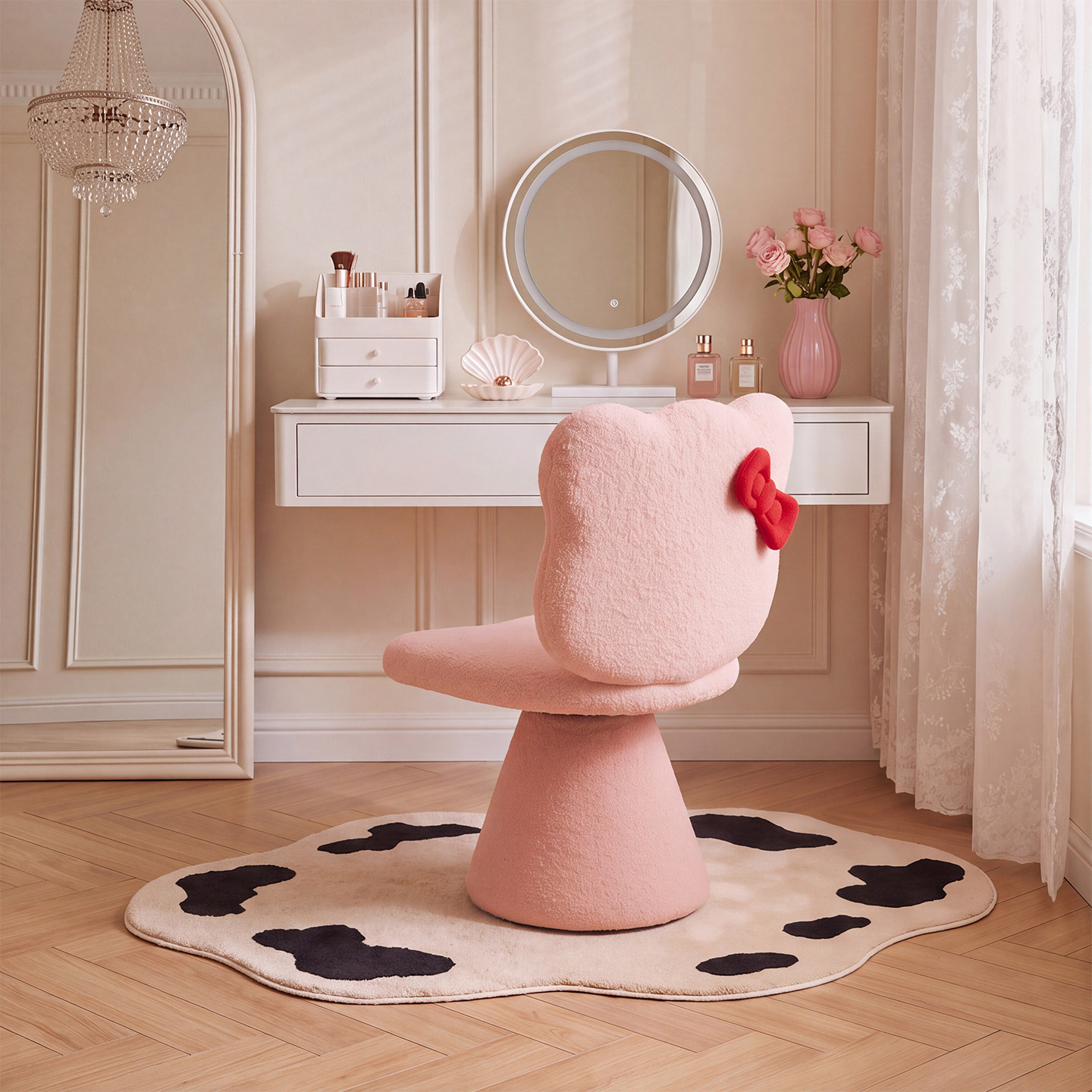 Туалетный столик для девочек в спальне hellokitty pier туалетный столик и стульчик для переодевания 2026 новый высококачественный табурет