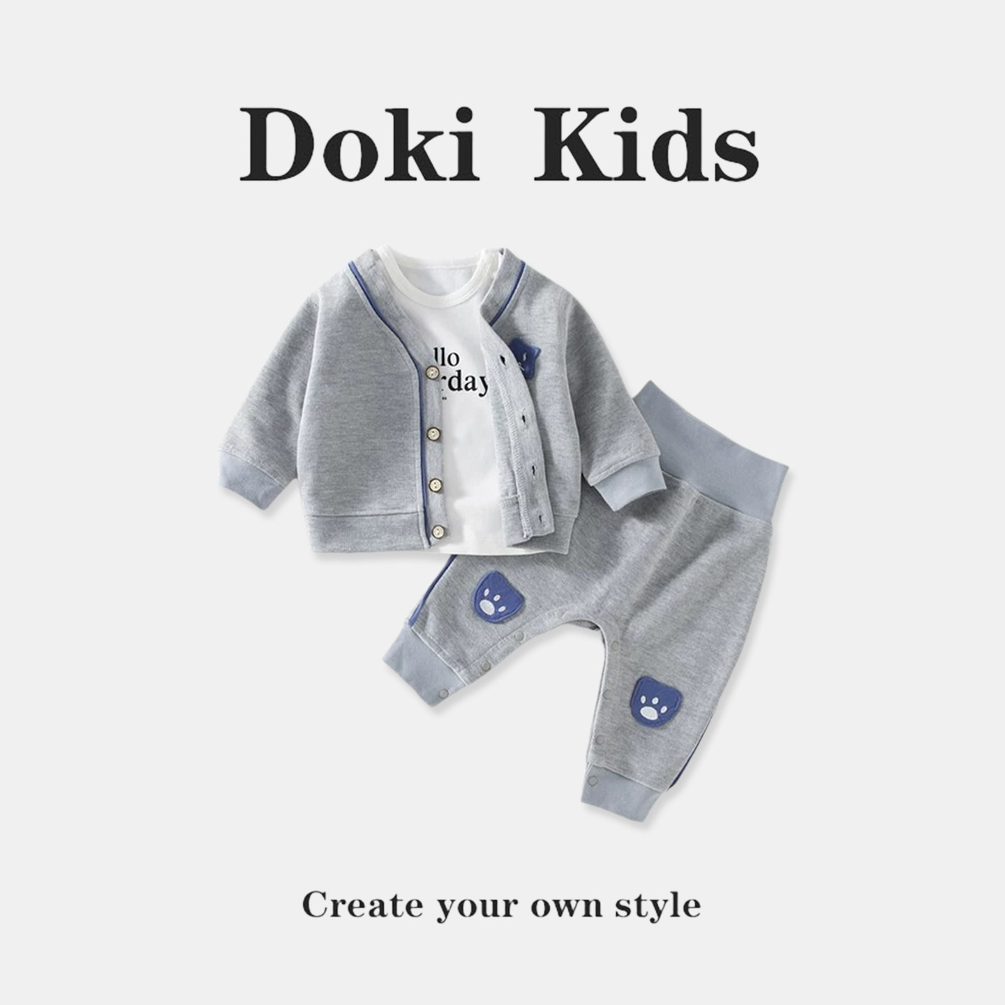 DOKI KIDS ~ Одежда для малышей весенне-осенний кардиган, детская куртка-тройка с разрезом, детский свитер, детская одежда