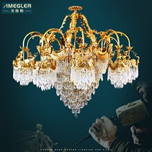 Nine year old store with nine colors of lighting fixtures, Meigler 1985 all copper crystal chandelier, large European style duplex building design