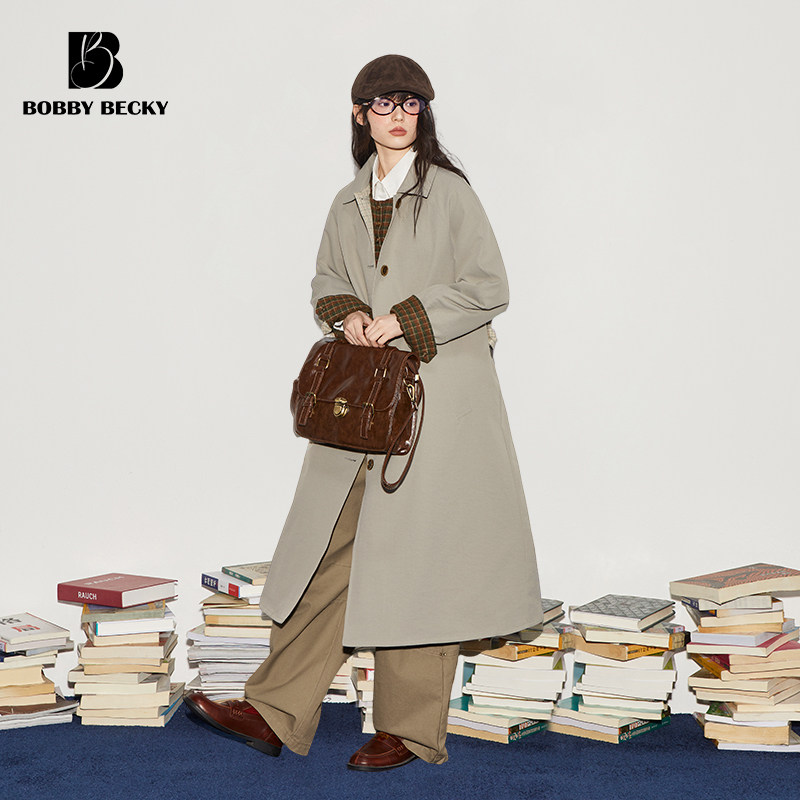 Bobbybecky классическая ретро простая повседневная ветровка контрастного цвета с клетчатой текстурой спереди и сзади