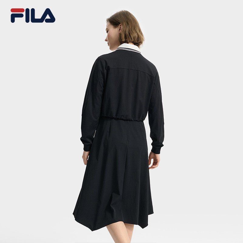 Официальное женское платье FILA, костюм-двойка, осень 2025, новая модная повседневная свободная и удобная юбка