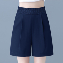 Suit shorts, women's summer thin, loose, straight, casual wide leg, high waisted, A-line, slim five piece pants, in fashion