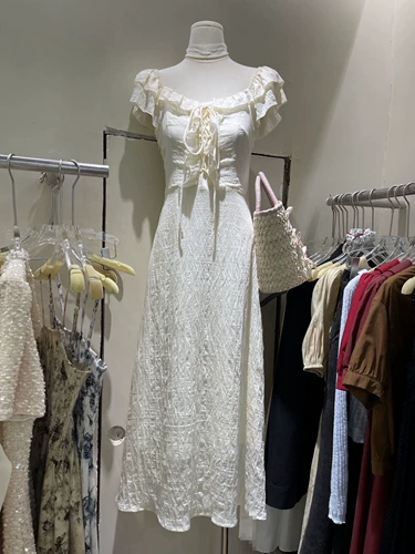 Летняя одежда, приталенная длинная юбка, корсет, платье с рукавами, французский стиль, по фигуре