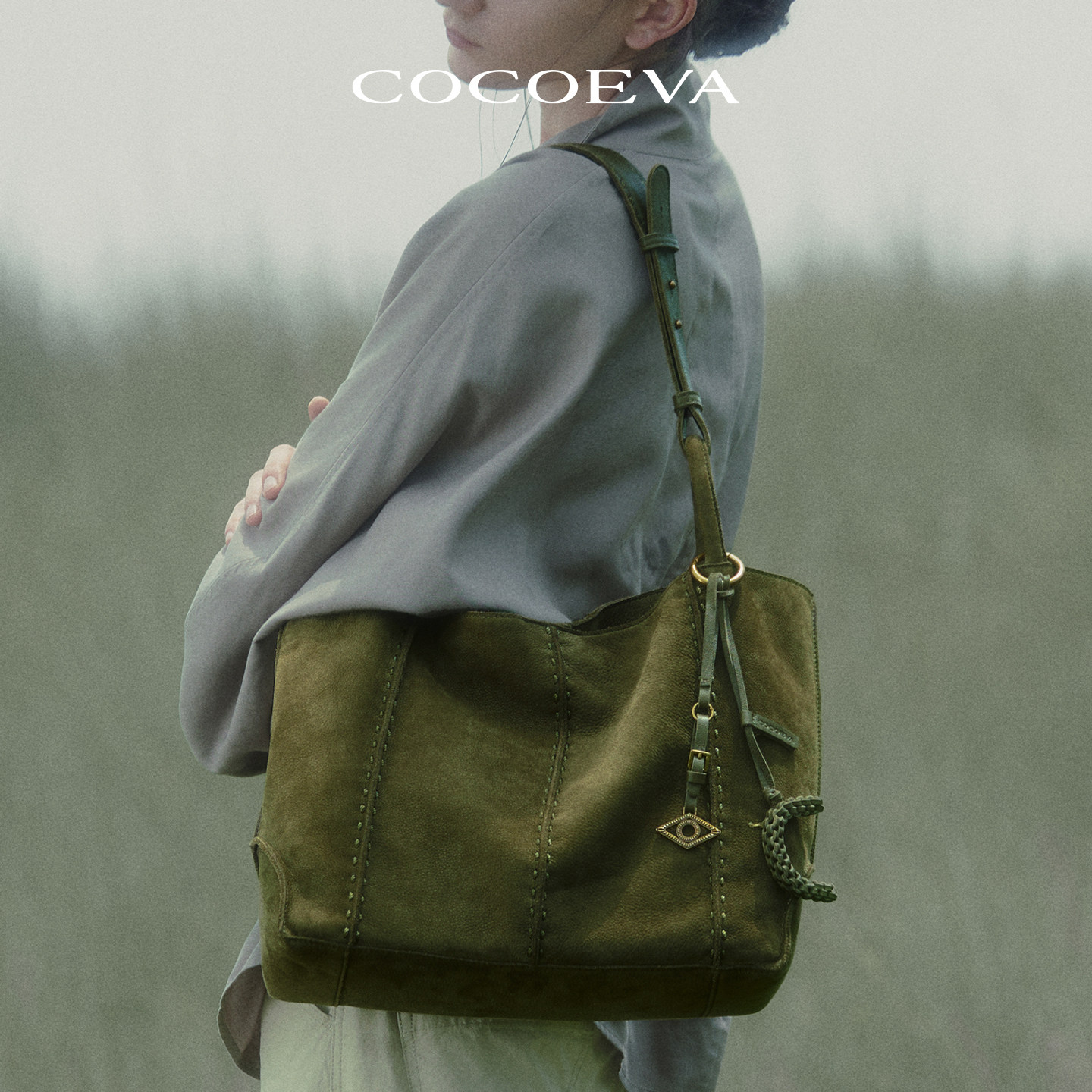 COCOEVA 【Wild Sequence】 Женская сумка-тоут большой емкости из воловьей кожи первого слоя, сумка для поездок на работу, портативная женская сумка через плечо