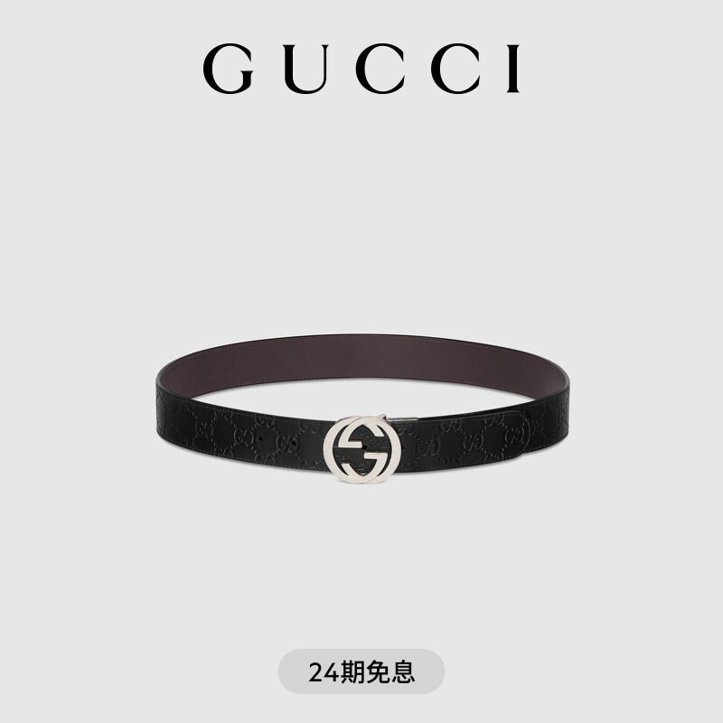 [Беспроцентный выпуск 24] [Подарок Танабата] Двусторонний ремень Gucci Gucci с G-образной пряжкой шириной 3,7 см