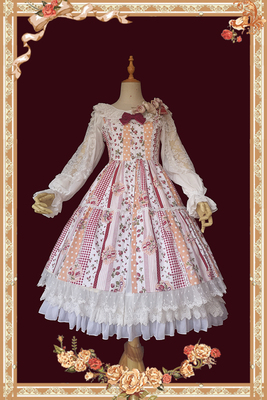 taobao agent Infanta婴梵塔lolita*草莓拼格*棉布JSK洛丽塔裙全款现货