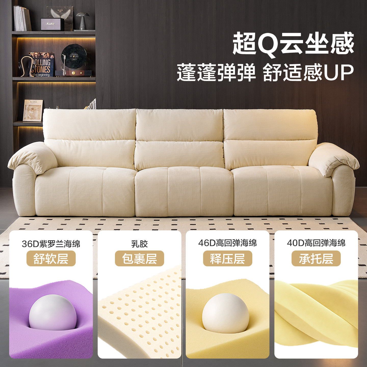 All Friends Home Furniture 2026 новый синелевый бархатный облачный диван для гостиной в кремовом стиле, съемный и моющийся тканевый диван с защитой от кошачьих царапин
