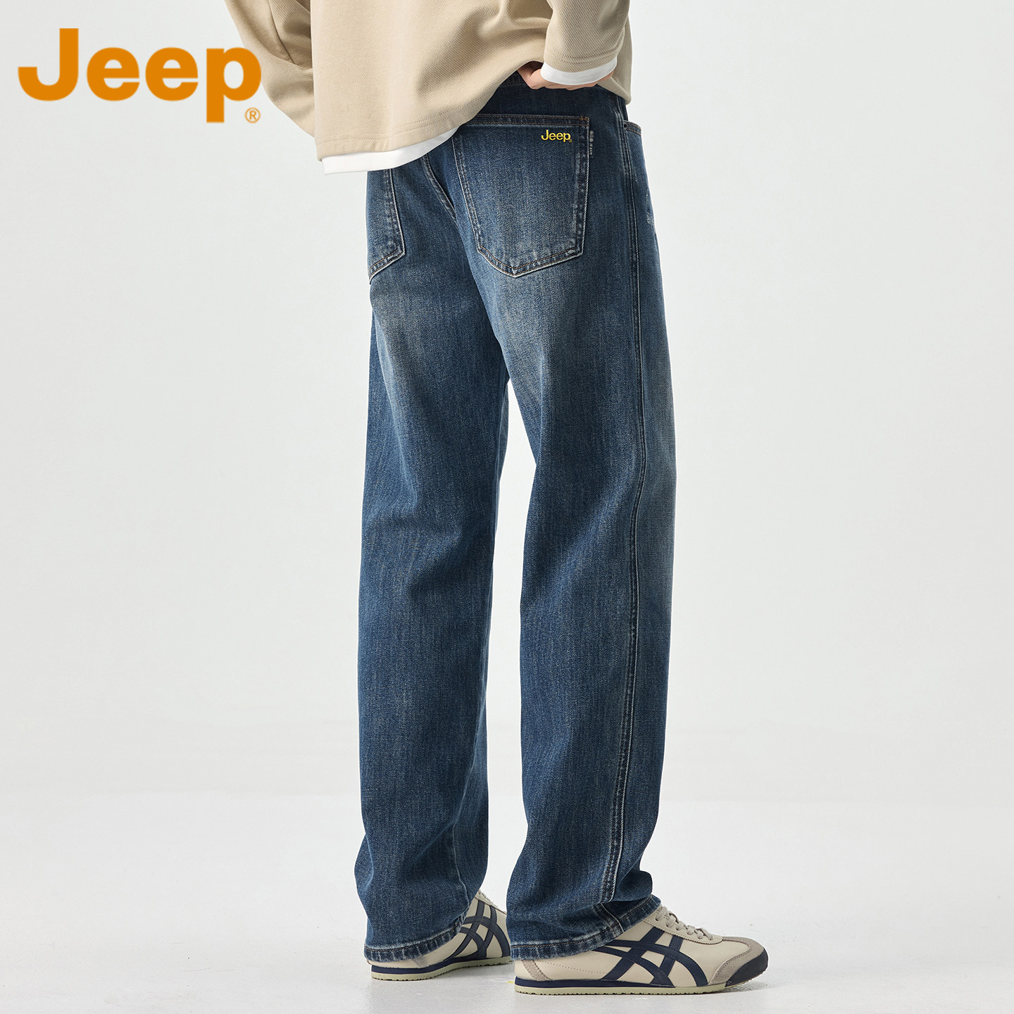 Jeep Jeep летние тонкие джинсы 2026 года, новые джинсы, мужские свободные прямые повседневные универсальные мужские брюки