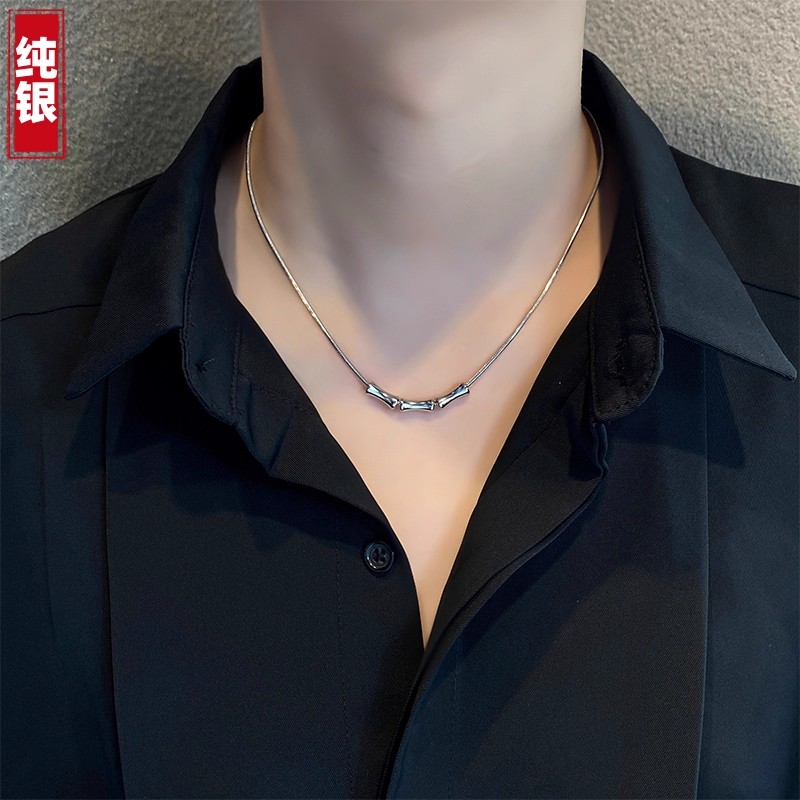 Ожерелье из стерлингового серебра S925 пробы, мужской модный нишевый дизайн, высококачественная подвеска на талию, простая и универсальная цепочка на ключицу