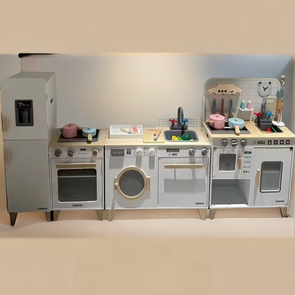 Детские игрушки для приготовления пищи, имитация кухни, большая подарочная коробка, детский деревянный игровой домик...
