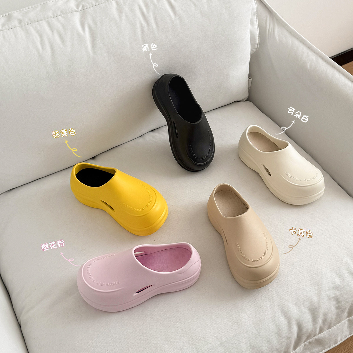 Обувь Piaget cat chef shoes с дырками на толстой подошве толщиной ~ 5 см. Женские босоножки и тапочки BAOTOU lazy на полуприлегающей подошве для летней верхней одежды