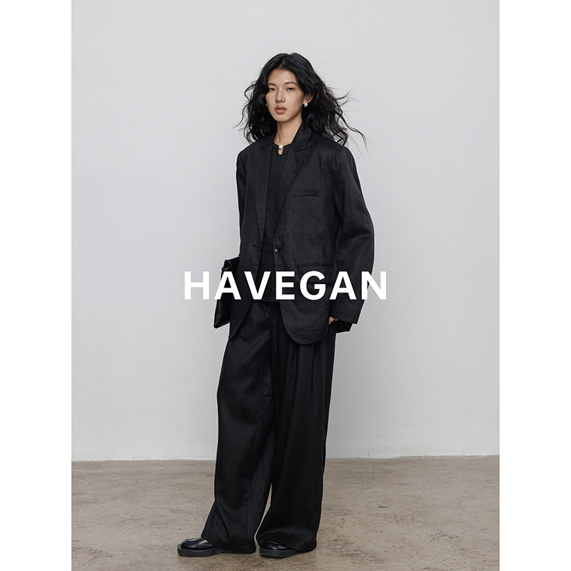 Yama HAVEGAN/Осенний пригородный костюм design sense, женский льняной пиджак, новинка 2026 года, темпераментный костюм