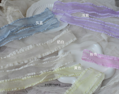 taobao agent 25mm 38mm荷叶边雪纺织带丝带手工DIY蝴蝶结辅料满包邮