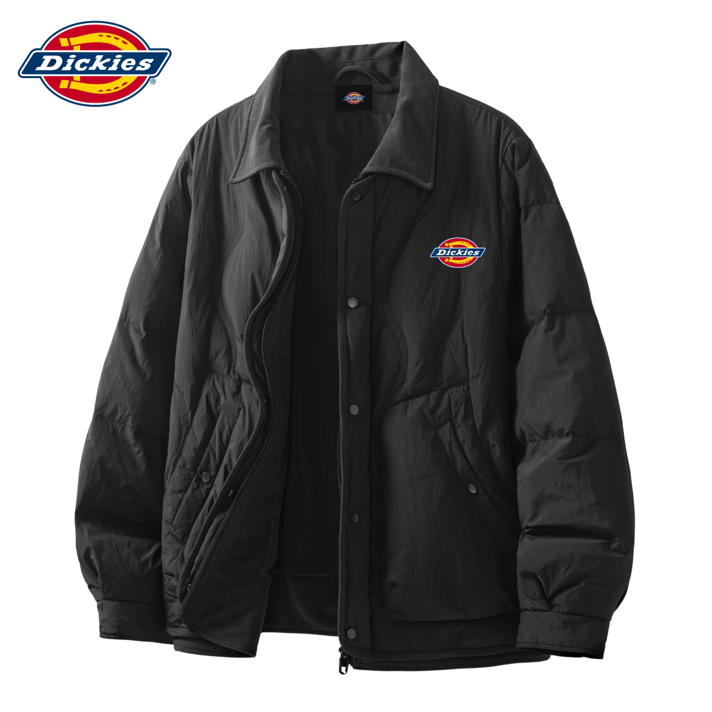 Черный дизайнерский повседневный пуховик Dickies, мужская зимняя новая свободная теплая куртка на 90% утином пуху