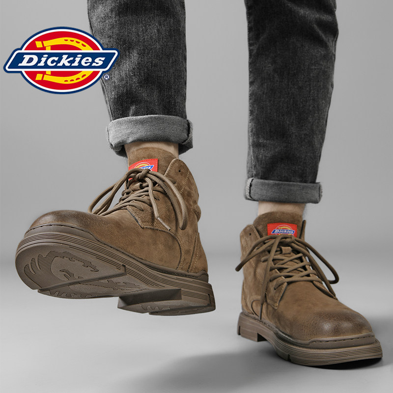Ботинки Dickies Martin, мужские ботинки, осень 2025, новые ботинки, мужские ботинки со средним вырезом, мужские ботинки с инструментами, кожаная мужская обувь