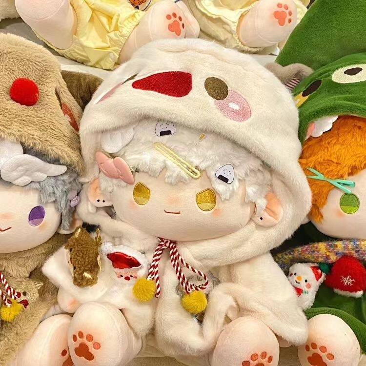Хлопчатобумажная кукла без атрибутов, 40-сантиметровая Рождественская Рапсодия, сидит, наслаждаясь пушистым хлопковым священным новогодним плащом