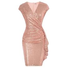 GRACE KARIN Women Sequined Party Dress Cap Short Sleeve