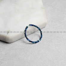 CIEL Original Natural Black Gallstone Square Bead Ring