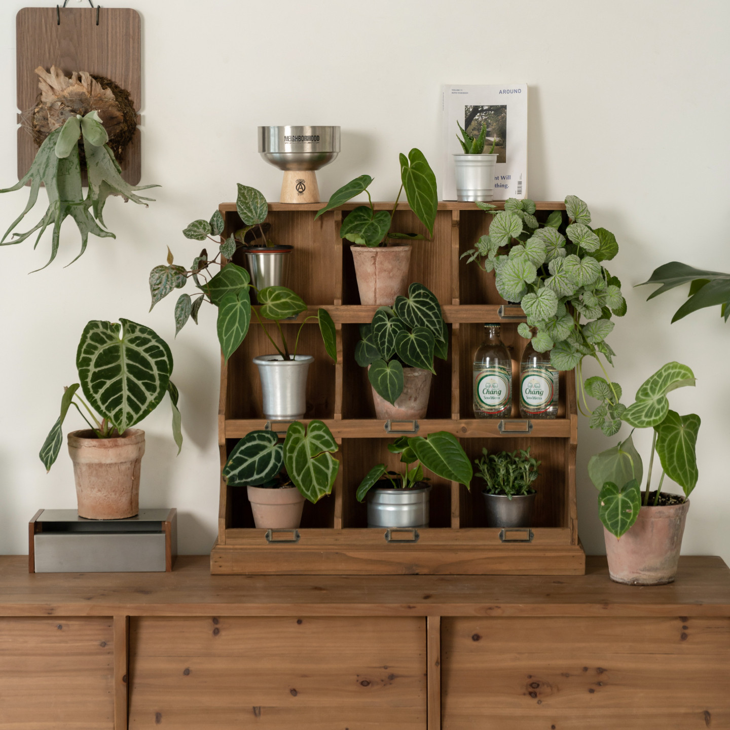 Zhijue home furniture бревенчатая ветряная подставка для цветов стеллаж из цельного дерева может быть настенным стеллажом для зеленых растений многофункциональный решетчатый стеллаж-подстаканник