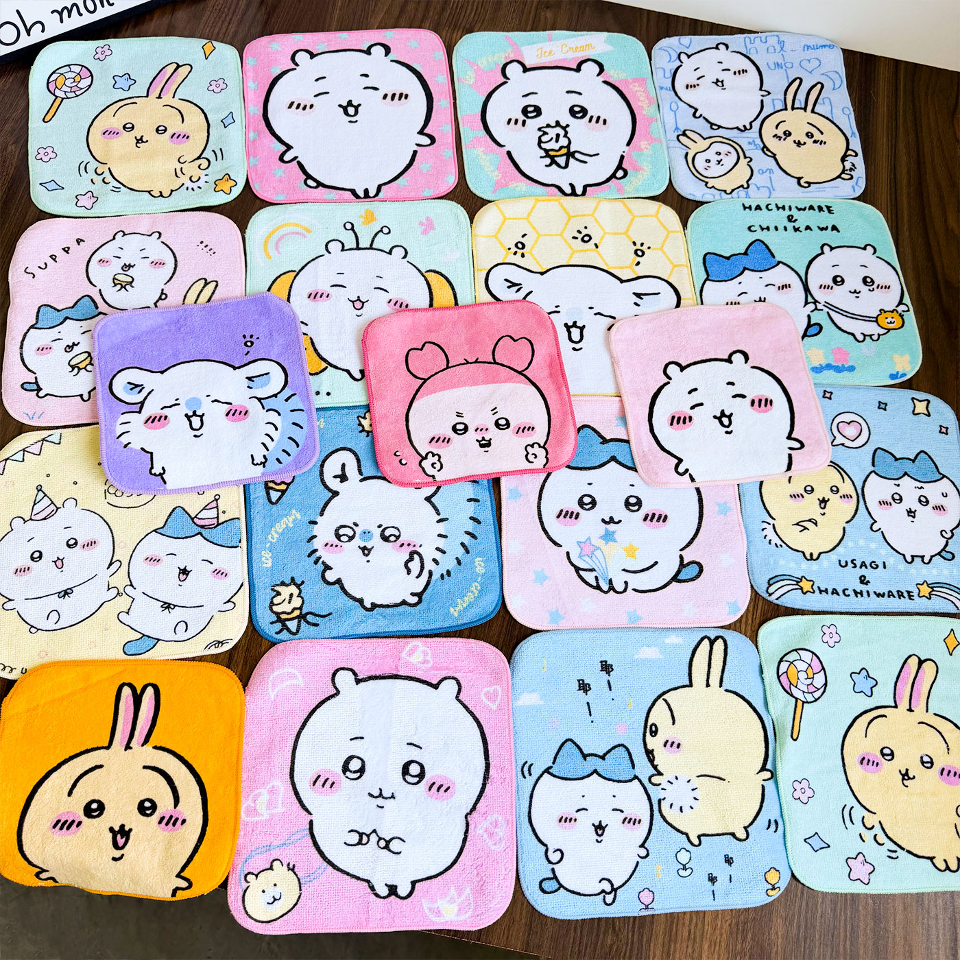 Japanese export order, Jiyi Xiaoba pure cotton cartoon small square towel, cute face towel, children's handkerchief, soft cut fleece face towel