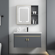 Space aluminum bathroom cabinet waterproof washbasin cabinet combination