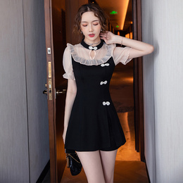 Shorts two-piece sexy modified cheongsam dress foot bath technician work clothes summer dress 2023 new