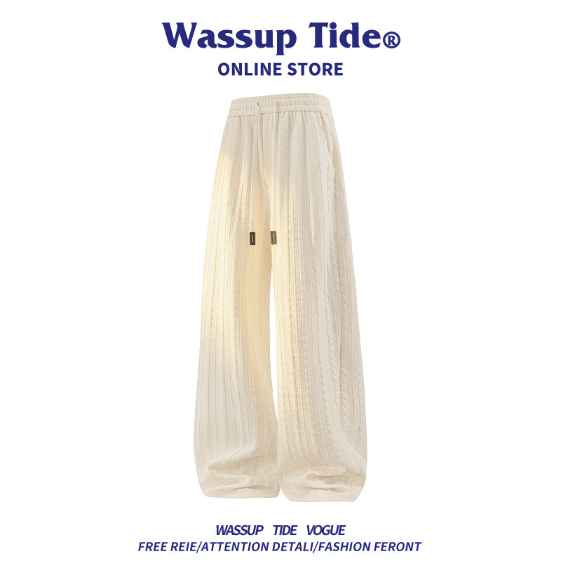 Высококачественные жаккардовые брюки WASSUP TIDE, мужские весенне-осенние свободные повседневные брюки в американском стиле "лентяй", прямые повседневные брюки