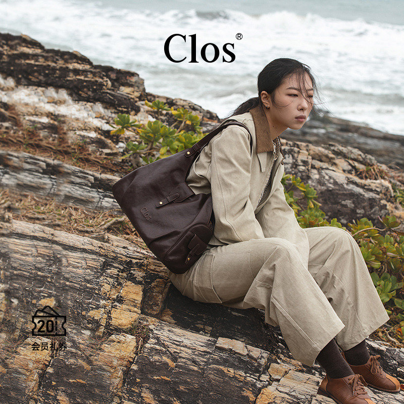 Clos2025 новая высококачественная сумка из овчины растительного дубления первого слоя Coda, сумка через плечо, сумка для подмышек, бродячая сумка hobo