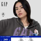 Женская осенняя одежда Gap 2025, новое полотенце с вышитым логотипом, флисовый свободный свитер на молнии с капюшоном, куртка 829621